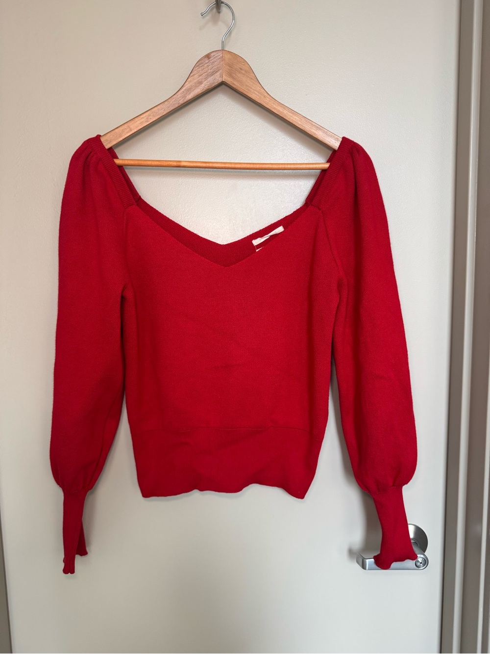 Anthropologie Sweetheart Puff Sleeve Sweater